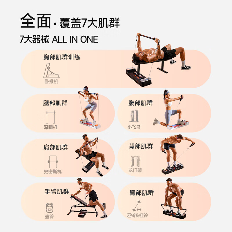 综合训练器性价比推荐_五站综合训练器_家用多功能健身器材评测